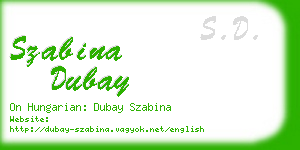 szabina dubay business card